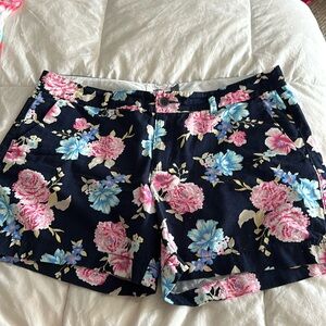 Navy blue flowered shorts
